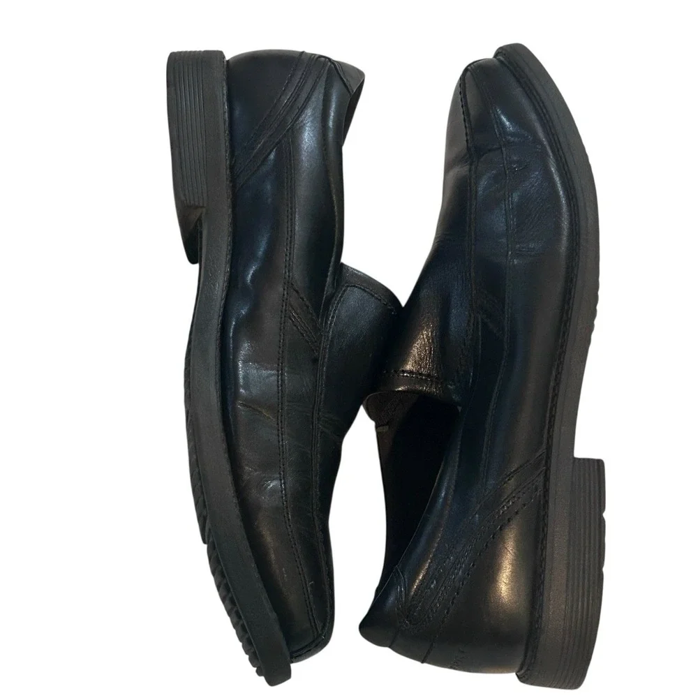 Rockport Men's 13W Black Leather Slip-On Loafers Dress Shoes Comfort Walkability